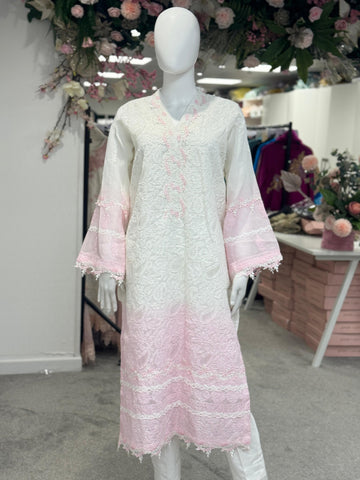 Morning Mist Chikankari (Shirt only)